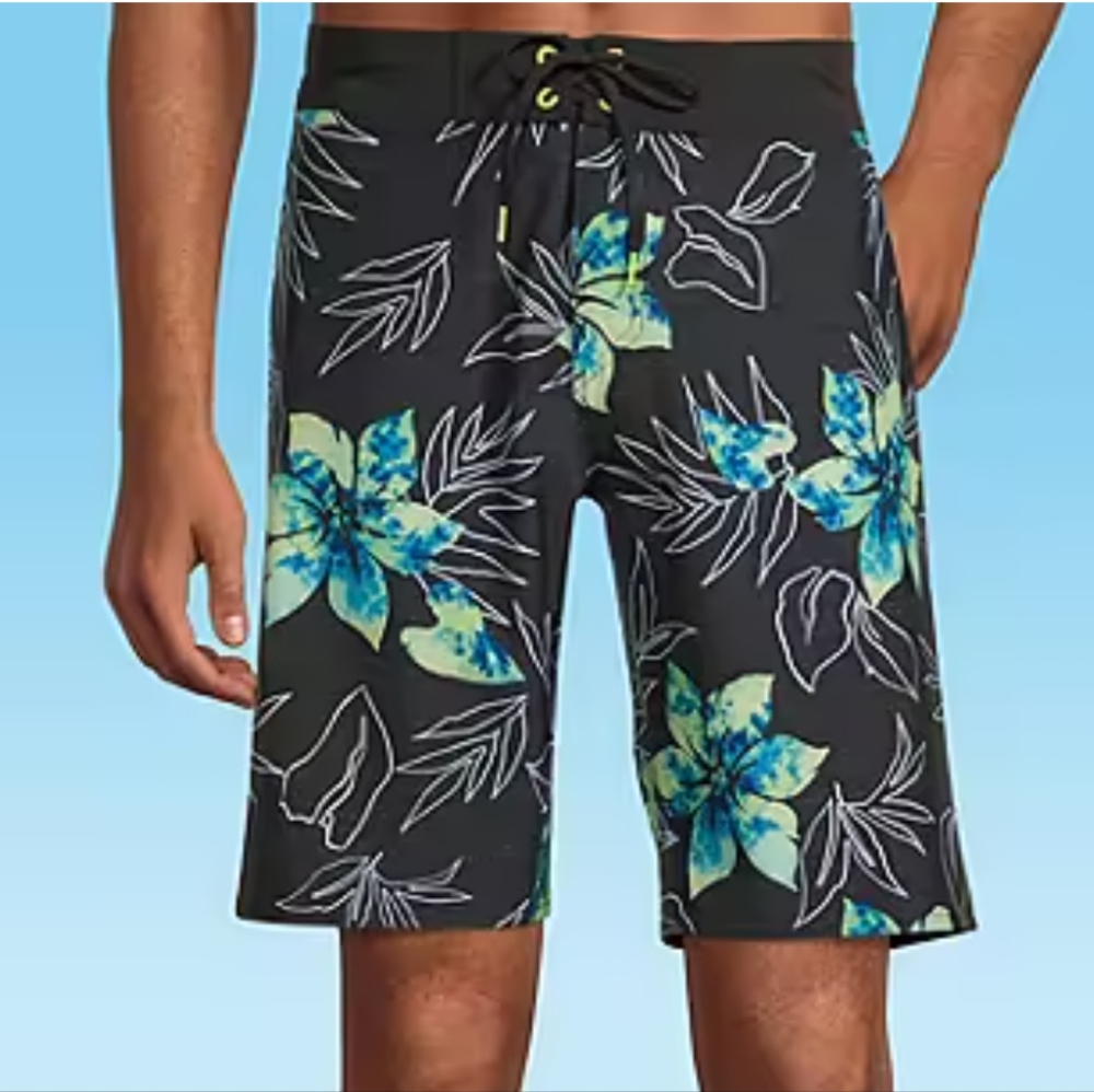 NWT Burnside Pop Rock Floral Swim Trunks Sz 38